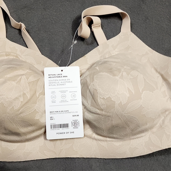Athleta Other - Athleta Ritual Lace Adjustable Bra - Cream